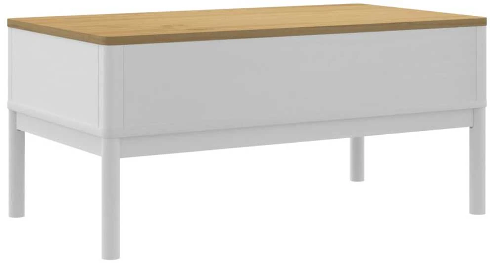 Kavos staliukas FLORO, baltas, 99x55,5x45cm, pušies masyvas