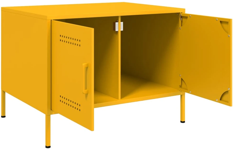 Kavos staliukas, garstyčių geltonas, 68x50x50,5cm, plienas