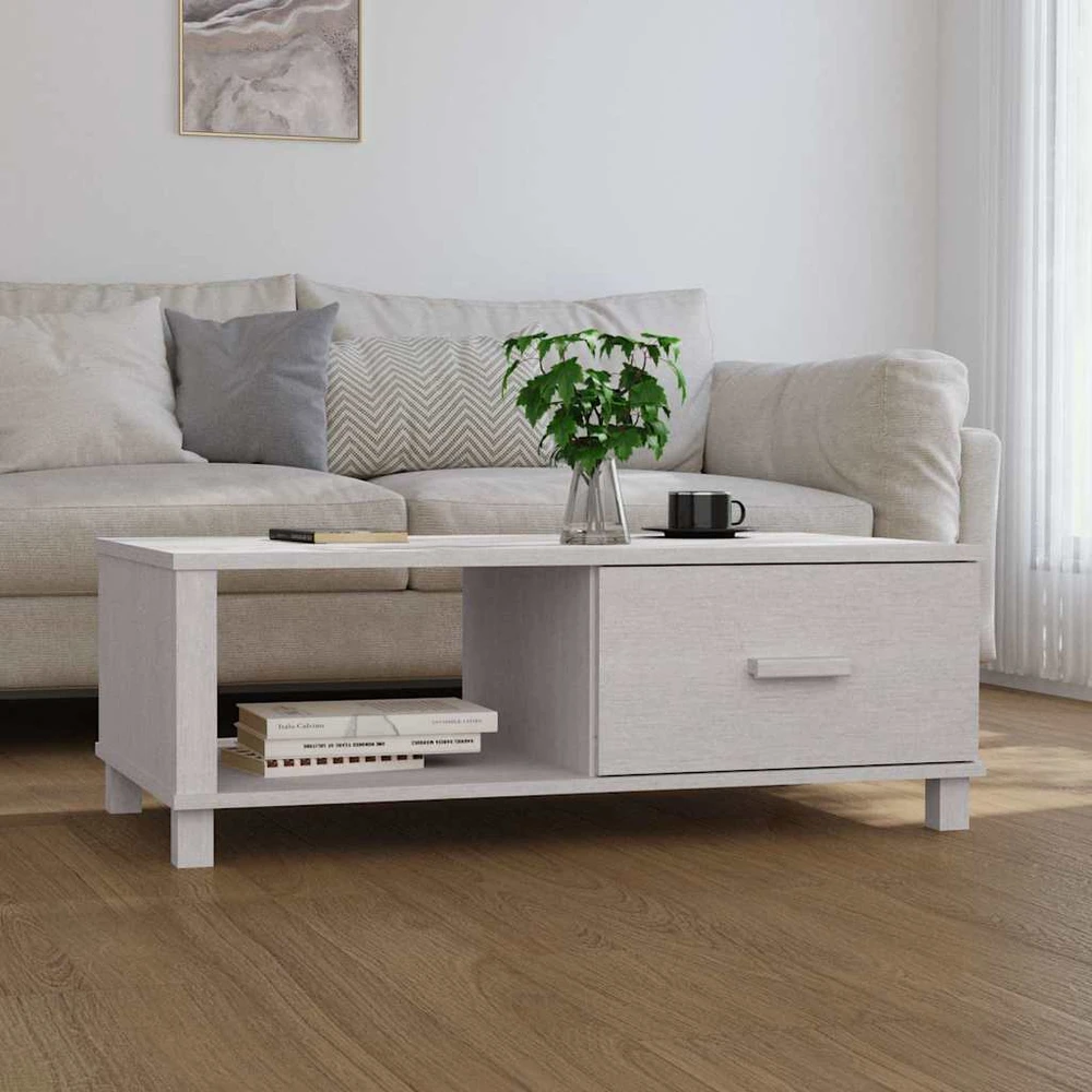 Kavos staliukas HAMAR, baltas, 100x55x35cm, pušies masyvas