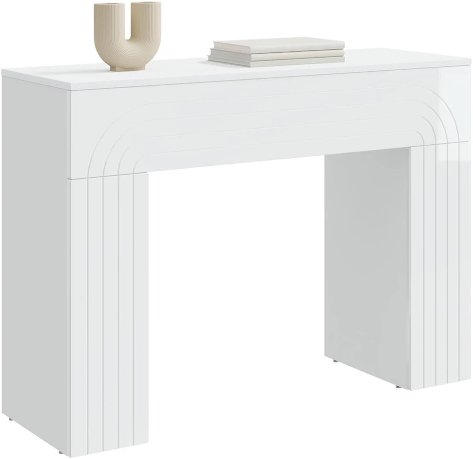 Kavos staliukas Itin blizgi balta 102 x 35 x 75 cm