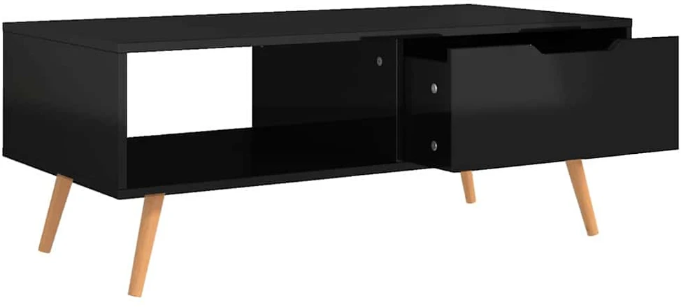 Kavos staliukas, juodas, 100x49,5x43cm, apdirbta mediena