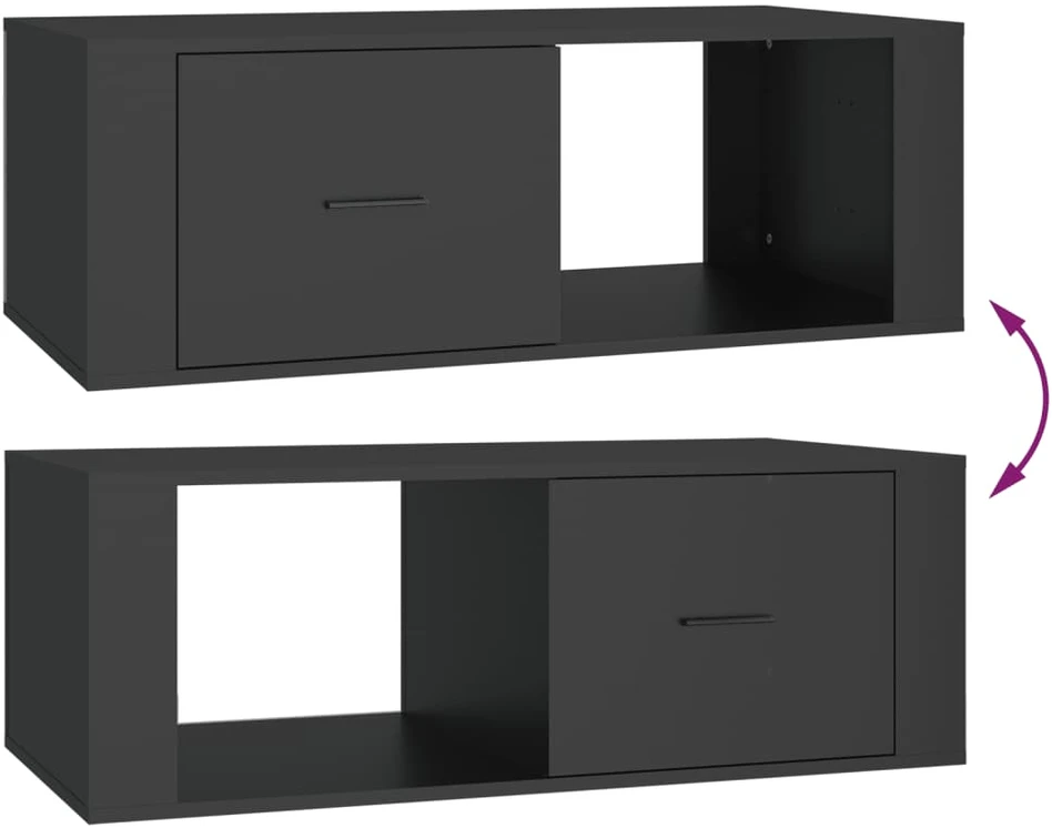 Kavos staliukas, juodas, 100x50,5x35cm, apdirbta mediena