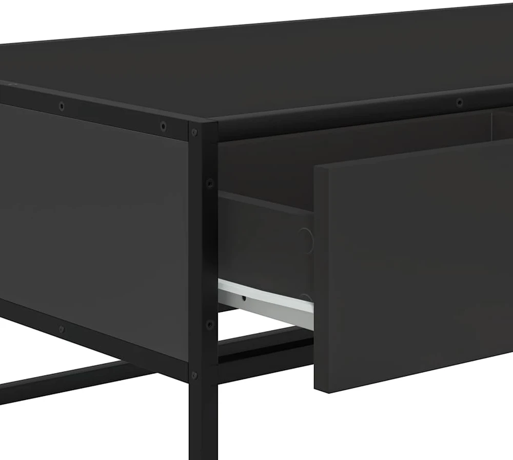 Kavos staliukas, juodas, 100x50x35cm, apdirbta mediena/metalas