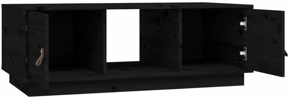 Kavos staliukas, juodas, 100x50x35cm, pušies medienos masyvas