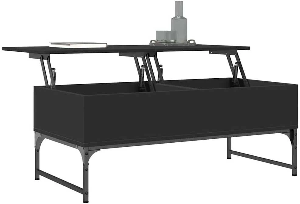 Kavos staliukas, juodas, 100x50x40cm, apdirbta mediena/metalas