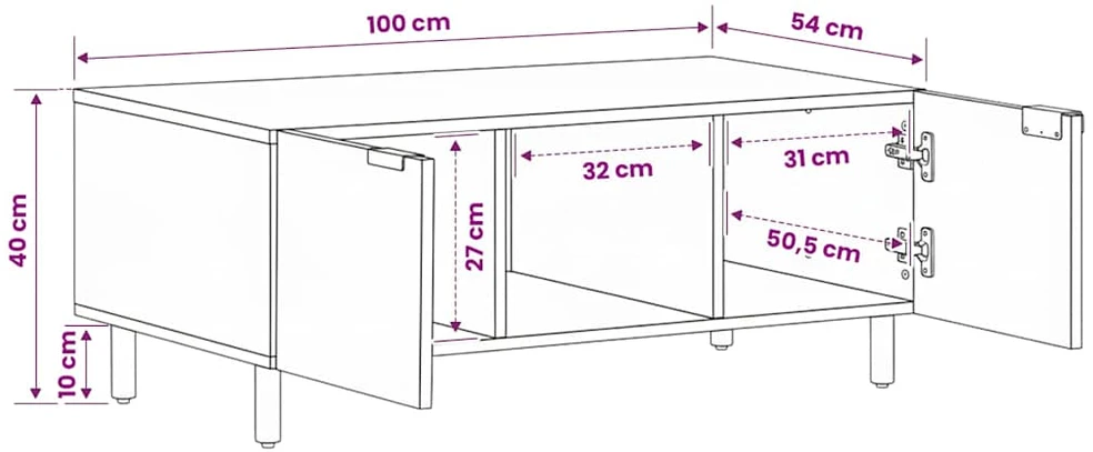 kavos staliukas juodas 100x54x40 cm Engineered Wood