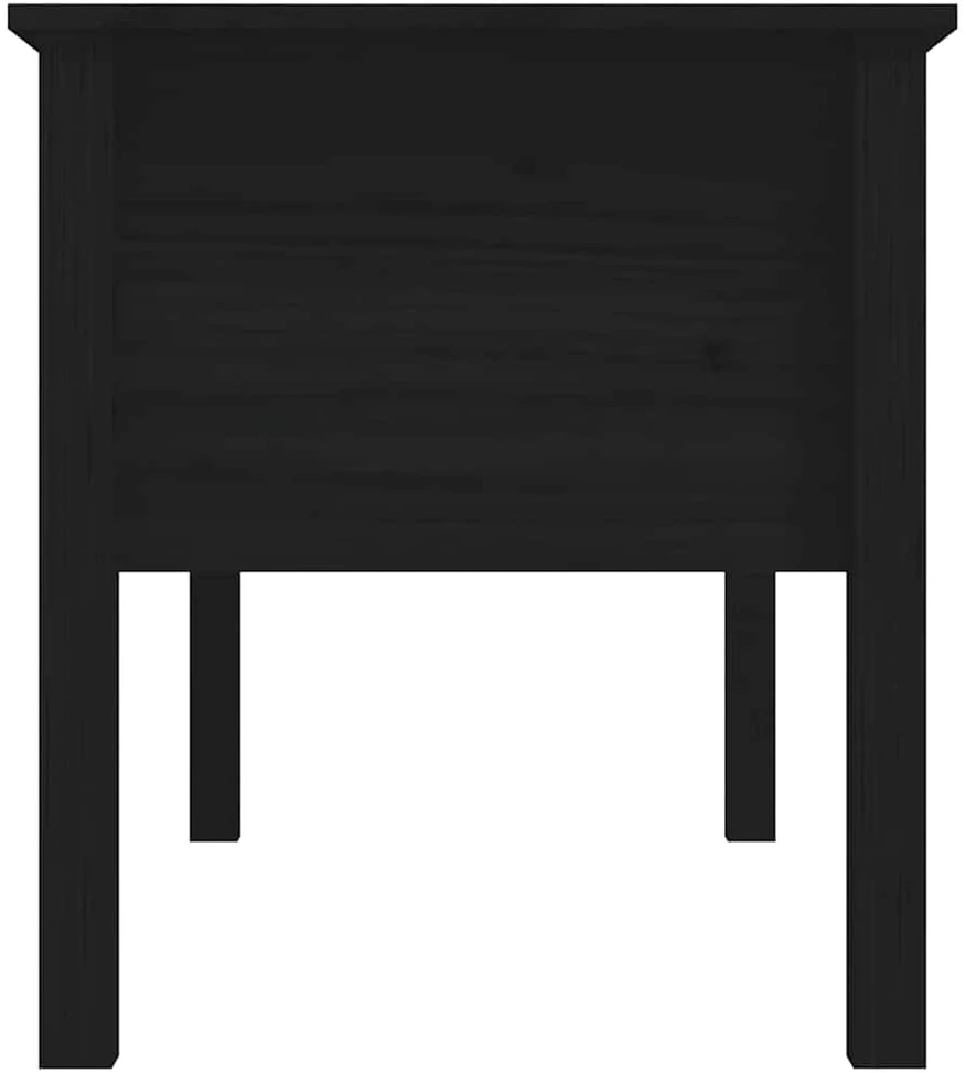 Kavos staliukas, juodas, 102x49x55cm, pušies medienos masyvas