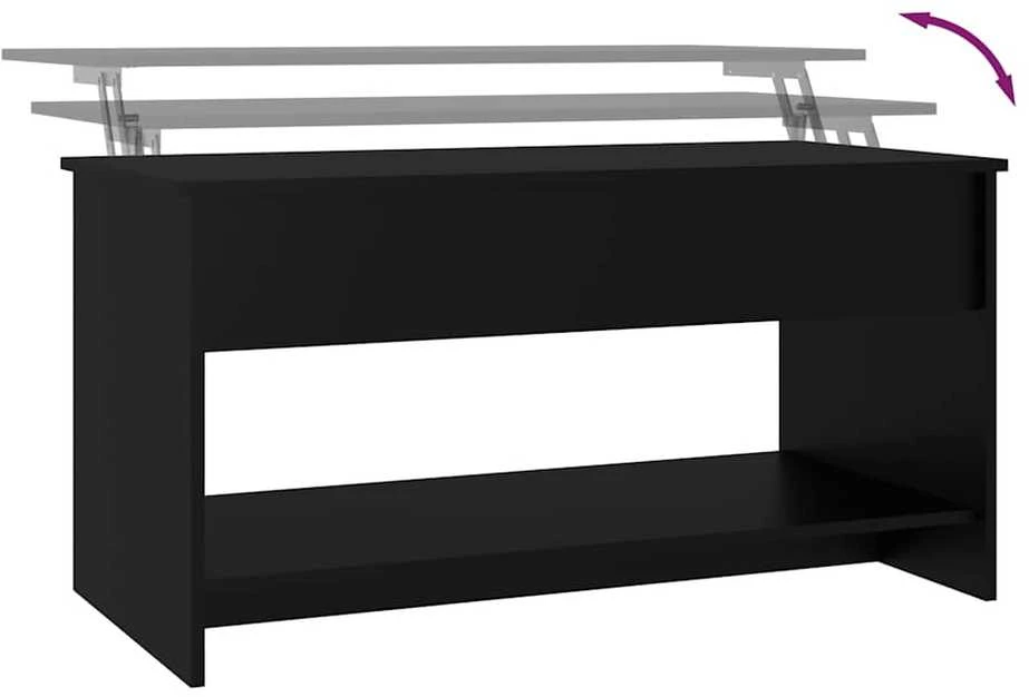 Kavos staliukas, juodas, 102x50x52,5cm, apdirbta mediena