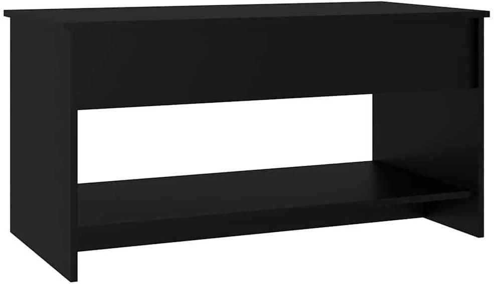 Kavos staliukas, juodas, 102x50x52,5cm, apdirbta mediena