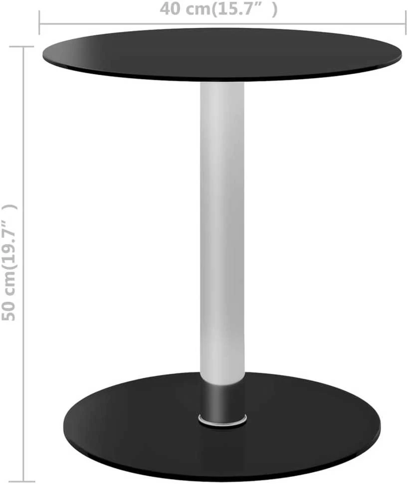 Kavos staliukas, juodos spalvos, 40cm, grūdintas stiklas