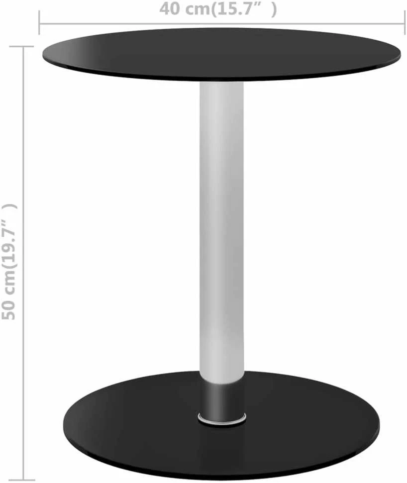 Kavos staliukas, juodos spalvos, 40cm, grūdintas stiklas