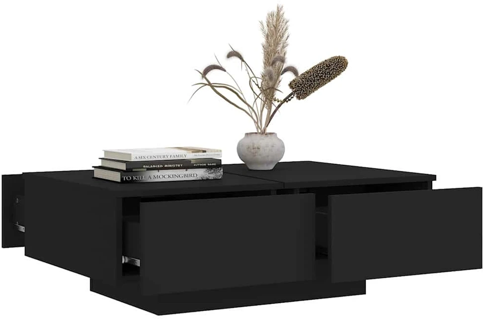 Kavos staliukas, juodos spalvos, 90x60x31cm, apdirbta mediena