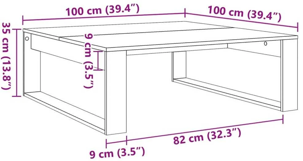 Kavos staliukas, medienos, 100x100x35cm, apdirbta mediena