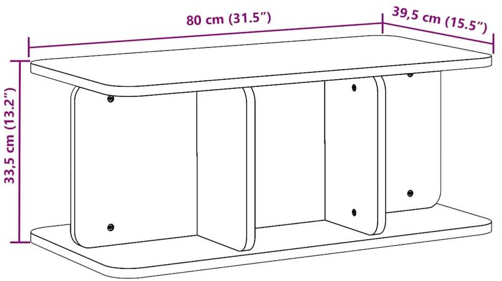 Kavos staliukas Natūrali 80 x 39,5 x 33,5 cm Pušies masyvas