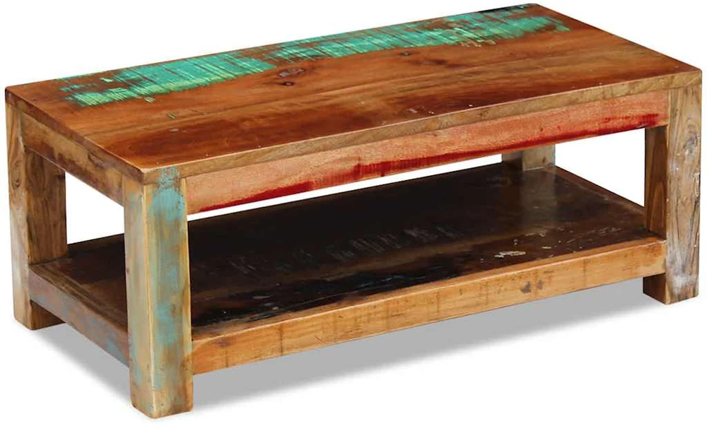 Kavos staliukas, perdirbtos medienos masyvas, 90x45x35 cm