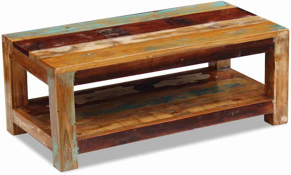 Kavos staliukas, perdirbtos medienos masyvas, 90x45x35 cm