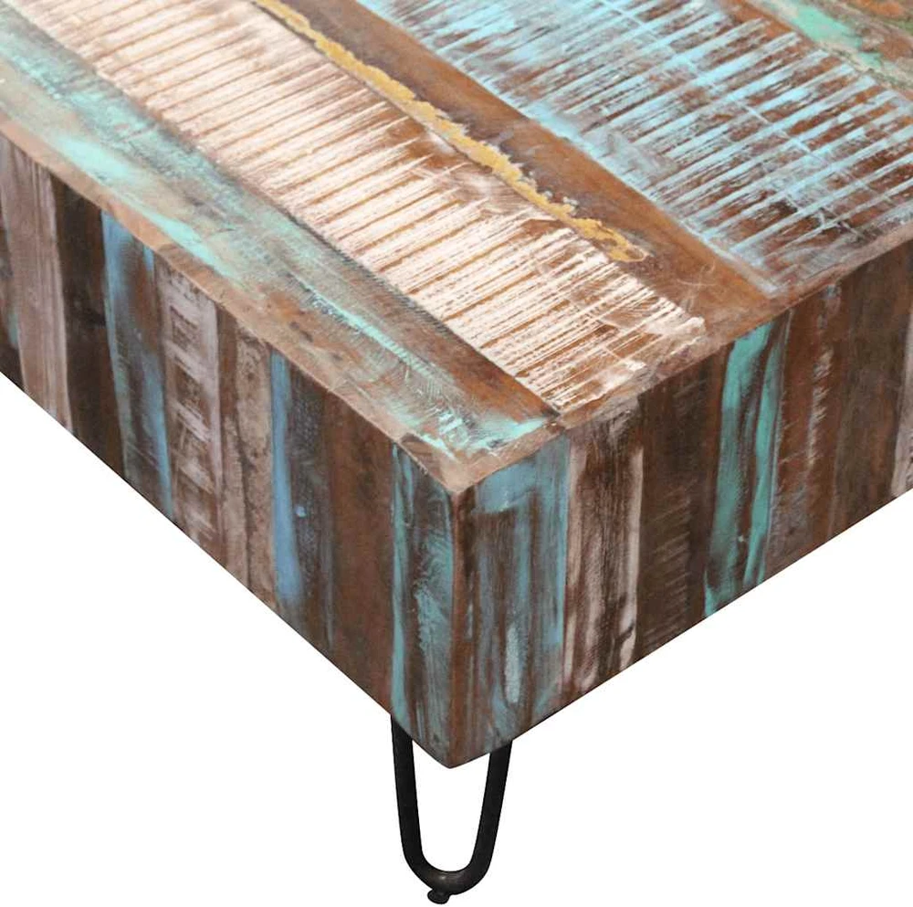 Kavos staliukas, perdirbtos medienos masyvas, 100x50x38 cm