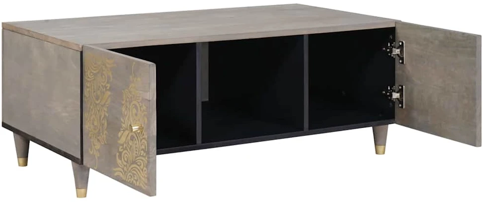Kavos staliukas Pilka 100 x 54 x 40 cm Kietas mango medis