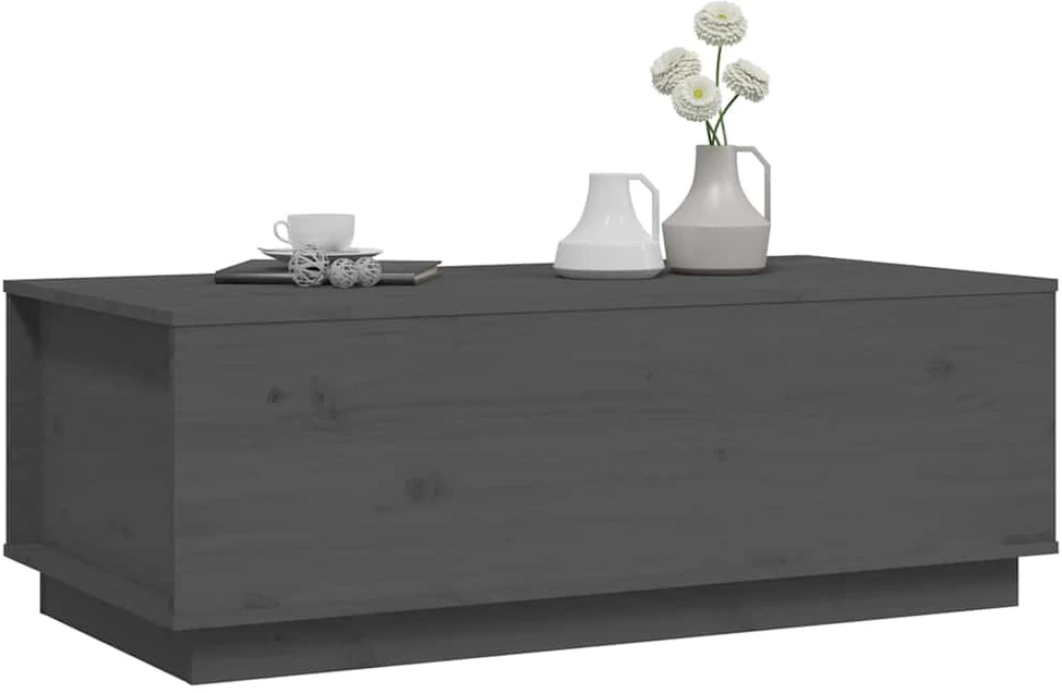Kavos staliukas, pilkas, 100x50x35cm, pušies medienos masyvas