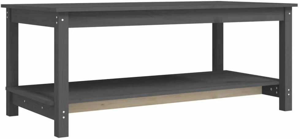 Kavos staliukas, pilkas, 110x55x45cm, pušies medienos masyvas
