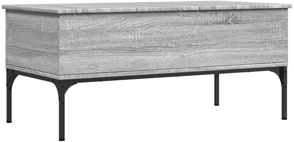 Kavos staliukas, pilkas ąžuolo, 100x50x45cm, mediena ir metalas
