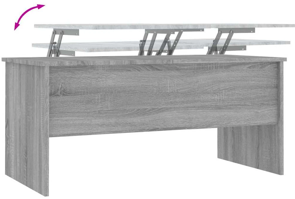 Kavos staliukas, pilkas ąžuolo, 102x50,5x46,5cm, mediena