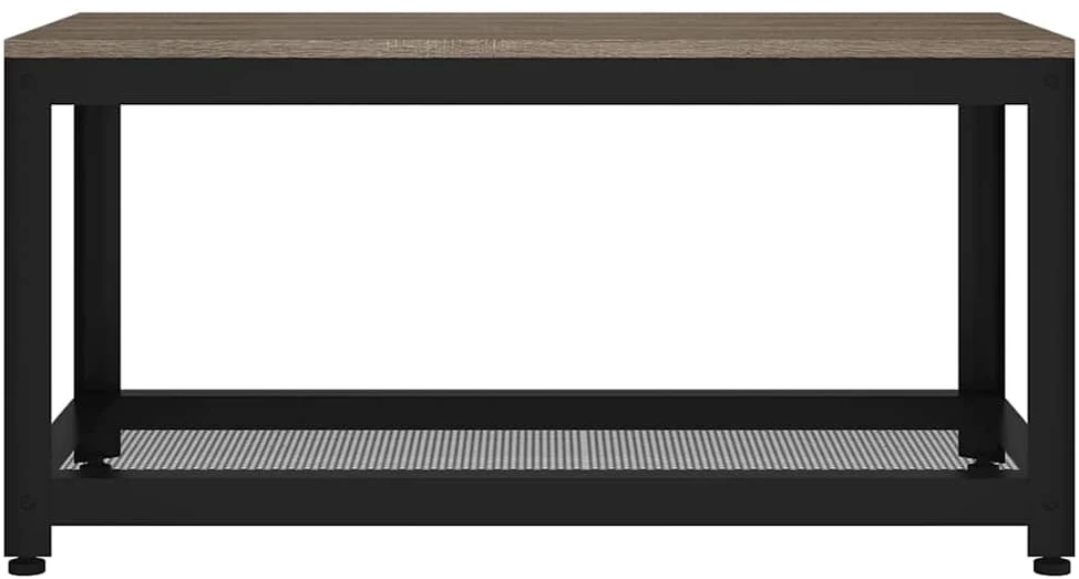 Kavos staliukas, pilkas ir juodas, 90x45x45cm, MDF ir geležis