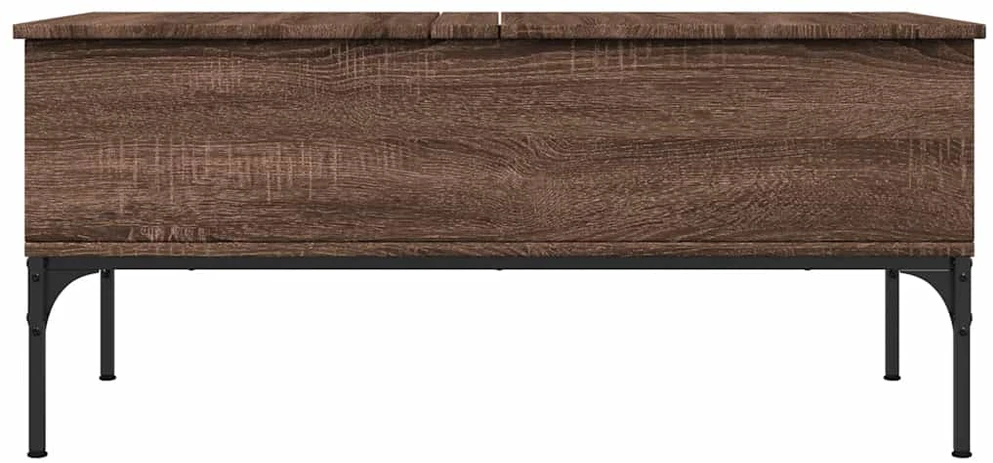 Kavos staliukas, rudas ąžuolo, 100x50x45cm, mediena/metalas