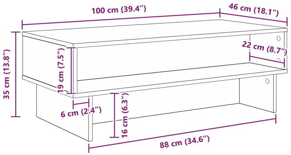 Kavos staliukas Senas medis 100 x 46 x 35 cm Apdirbta mediena