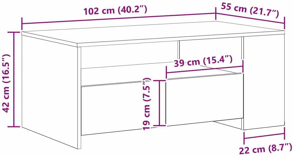 Kavos staliukas Senovinis medis 102 x 55 x 43,5 cm