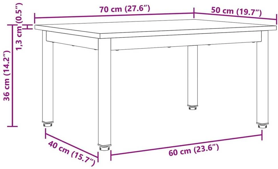 Kavos staliukas Senas medis 70 x 50 x 36 cm Apdirbta mediena