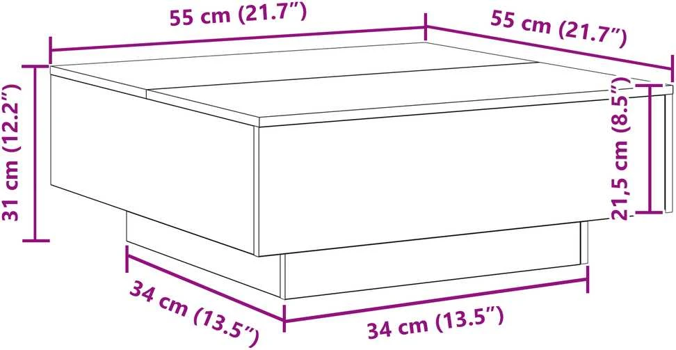 Sena mediena ir mėlyna 80 x 80 x 31 cm Apdirbta mediena