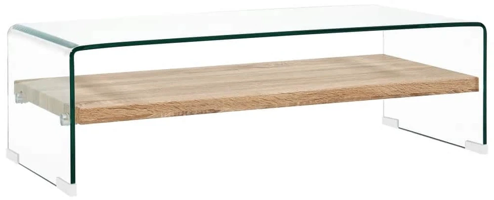 Kavos staliukas, skaidrus, 98x45x31cm, grūdintas stiklas