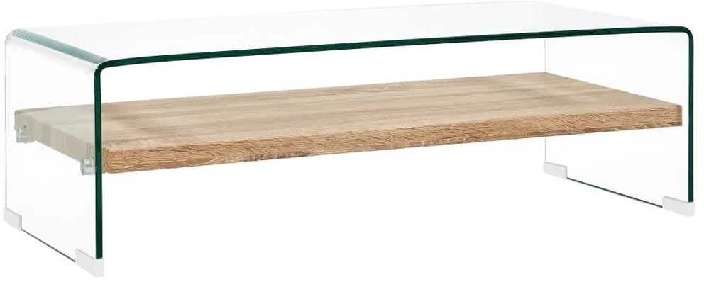 Kavos staliukas, skaidrus, 98x45x31cm, grūdintas stiklas