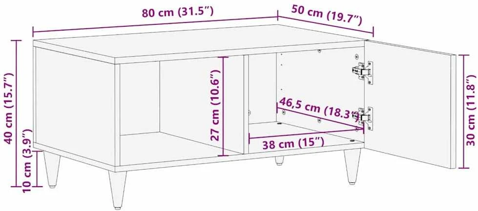 Kavos staliukas Balta 100 x 54 x 40 cm Apdirbta mediena