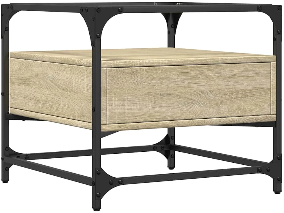 Kavos staliukas, sonoma ąžuolo, 50x50x45cm, plienas