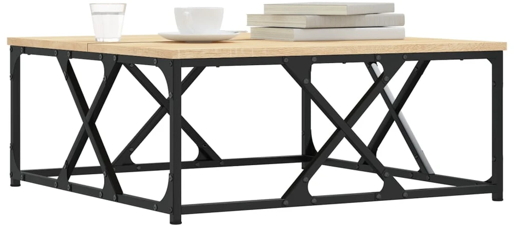 Kavos staliukas, sonoma ąžuolo, 70x70x30cm, apdirbta mediena