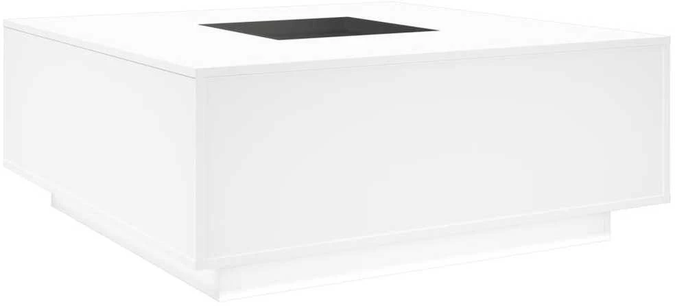 Kavos staliukas su Infinity LED, baltas, 100x100x40cm
