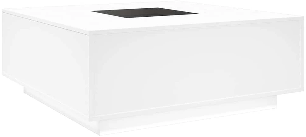 Kavos staliukas su Infinity LED, baltas, 100x100x40cm
