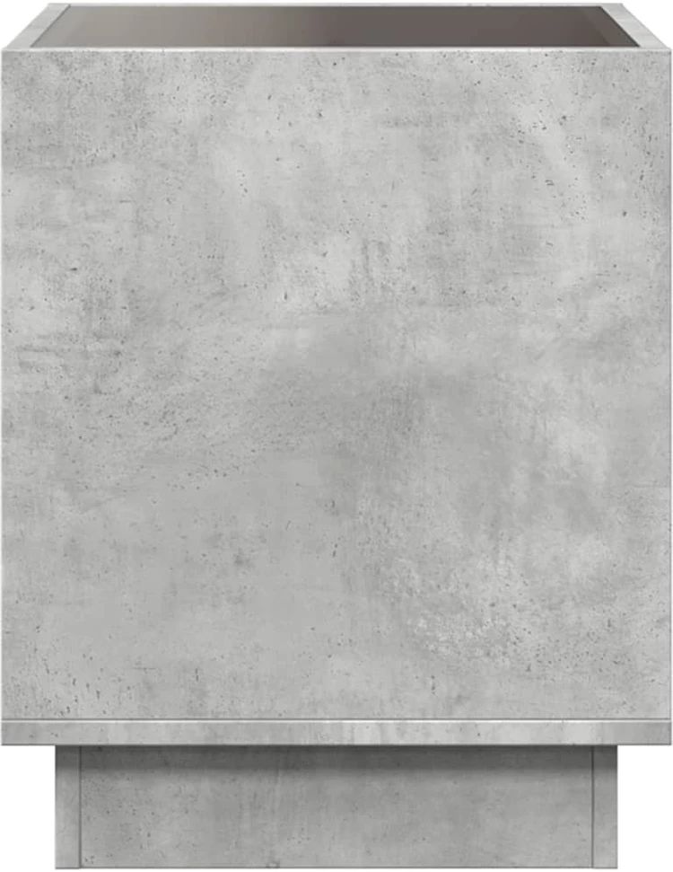 Kavos staliukas su Infinity LED lemputėmis, betono, 40x40x50cm