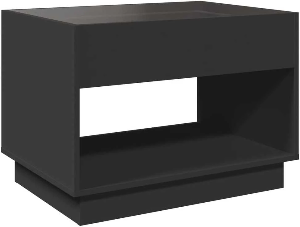 Kavos staliukas su Infinity LED lemputėmis, juodas, 70x50x50cm
