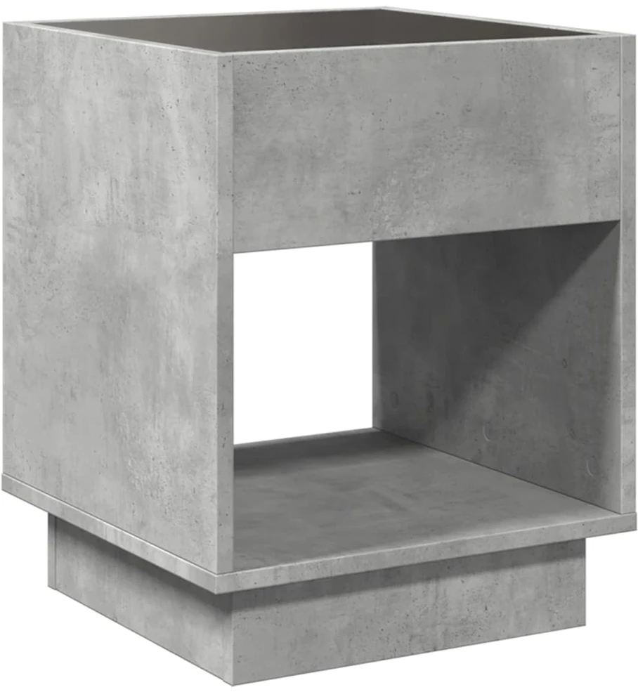 Kavos staliukas su Infinity LED lemputėmis, betono, 40x40x50cm