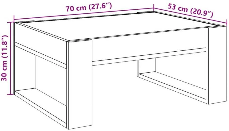 Kavos staliukas su Infinity LED lemputėmis, rudas, 70x53x30cm