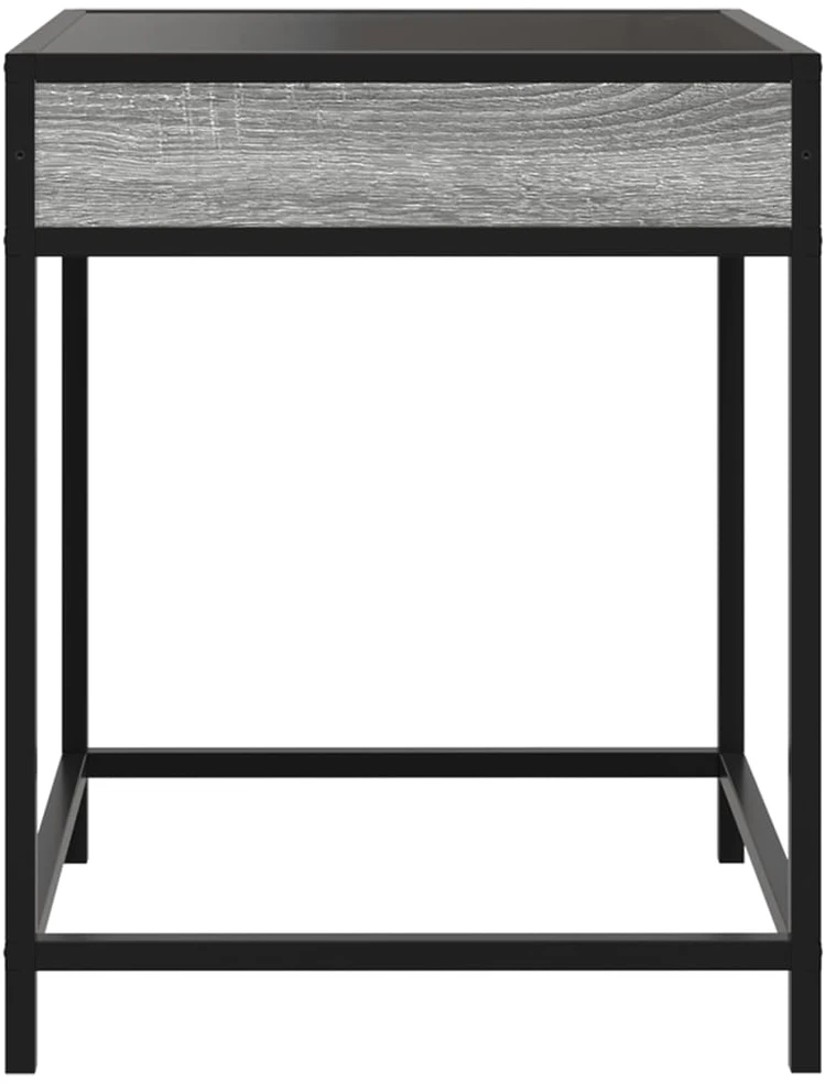 Kavos staliukas su Infinity LED lemputėmis, pilkas, 40x40x51cm