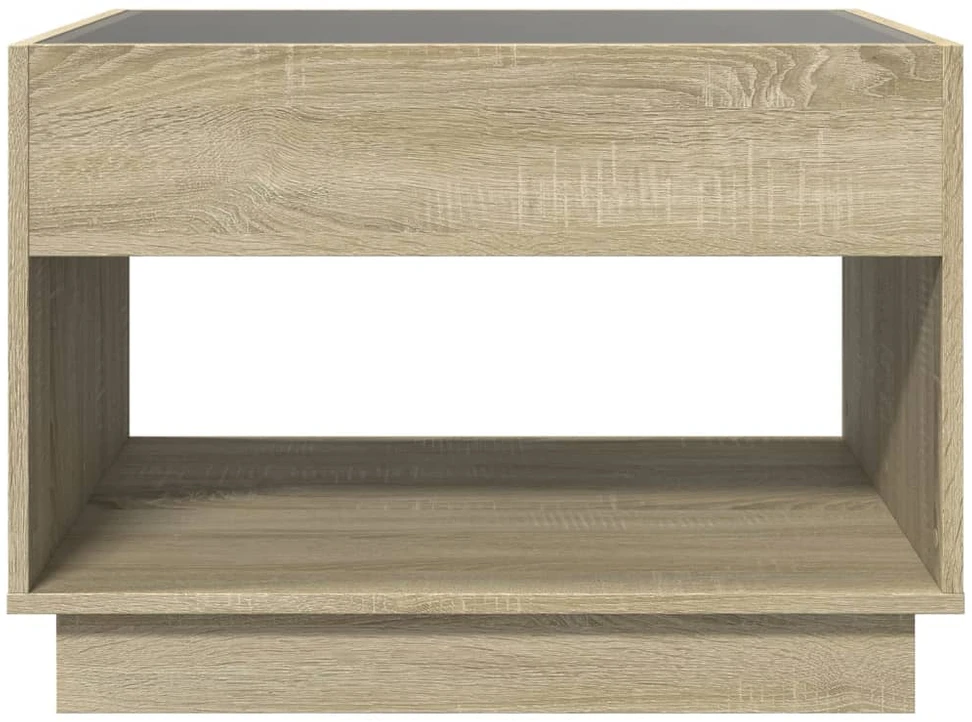 Kavos staliukas su Infinity LED lemputėmis, ąžuolo, 70x50x50cm