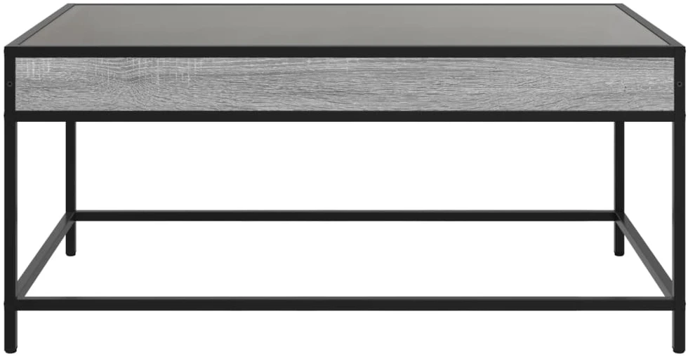 Kavos staliukas su Infinity LED lemputėmis, pilkas, 90x50x41cm