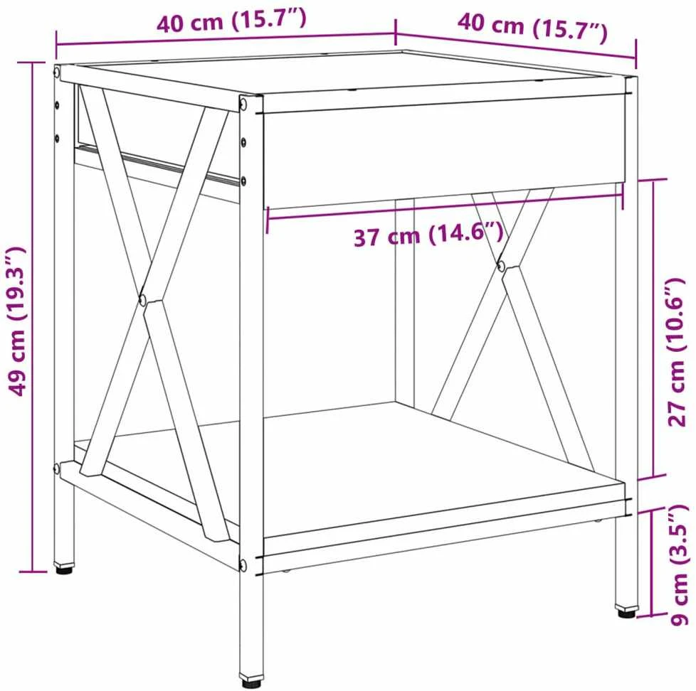 Kavos staliukas su Infinity LED lemputėmis, juodas, 40x40x49cm