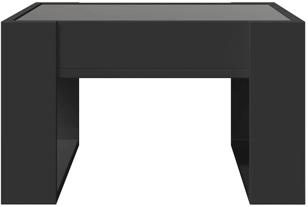 Kavos staliukas su Infinity LED lemputėmis, juodas, 50x53x30cm