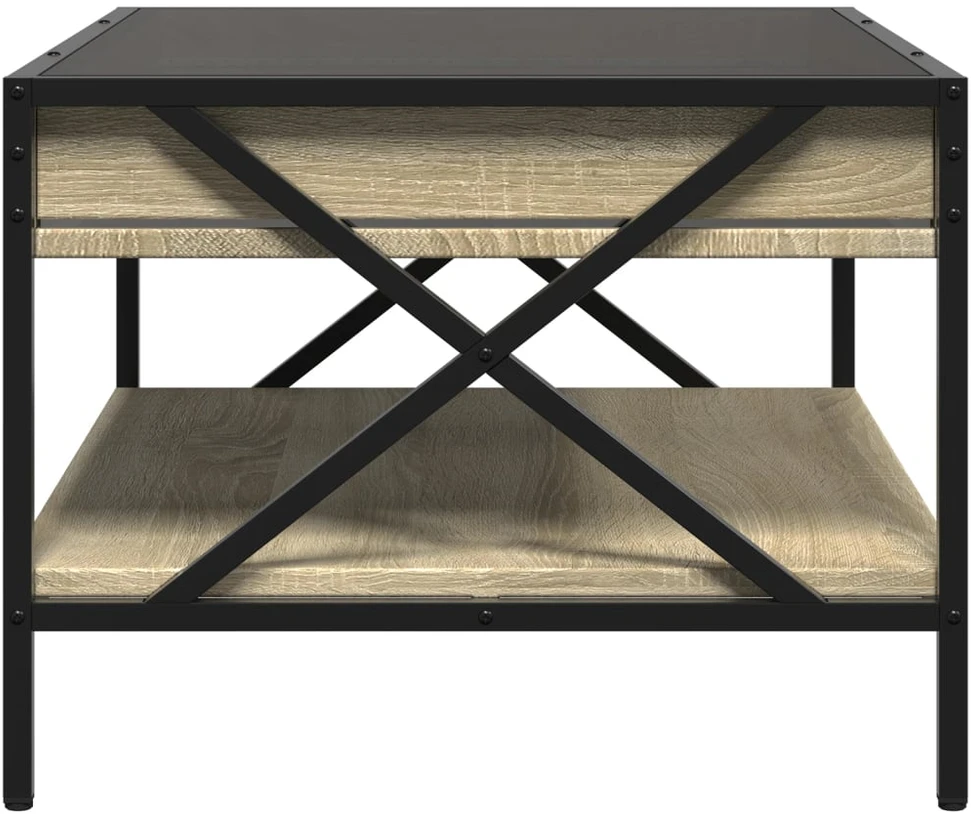 Kavos staliukas su Infinity LED lemputėmis, ąžuolo, 70x50x38cm