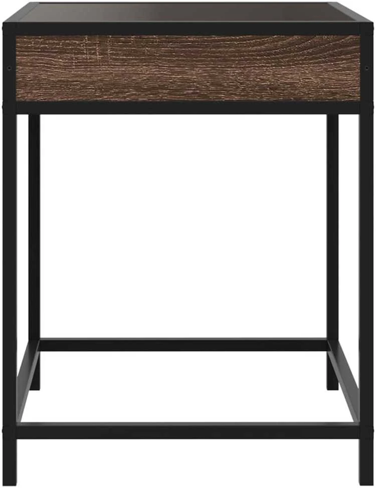 Kavos staliukas su Infinity LED lemputėmis, rudas, 40x40x51cm